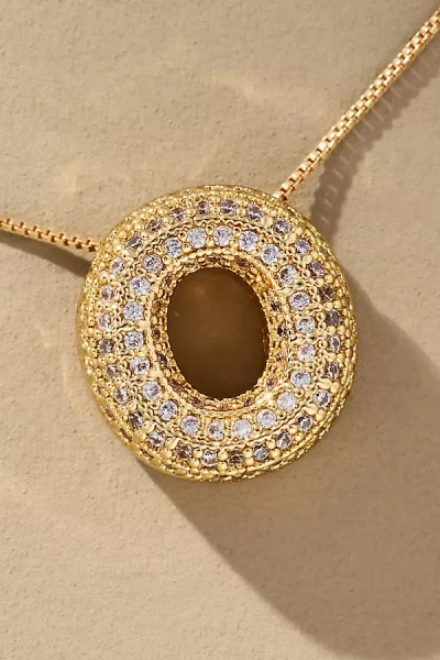 By Anthropologie Pavé Bubble Letter Monogram Necklace