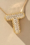 By Anthropologie Pavé Bubble Letter Monogram Necklace