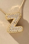 By Anthropologie Pavé Bubble Letter Monogram Necklace