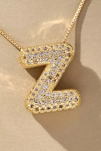 By Anthropologie Pavé Bubble Letter Monogram Necklace