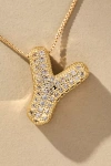 By Anthropologie Pavé Bubble Letter Monogram Necklace