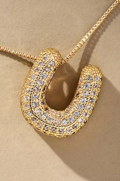 By Anthropologie Pavé Bubble Letter Monogram Necklace