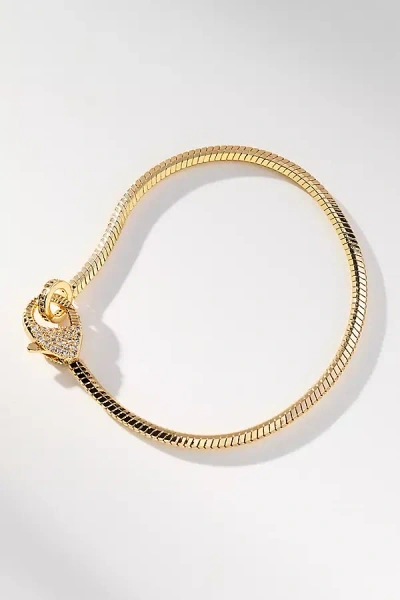 By Anthropologie Pavé Clasp Snake Chain Bracelet