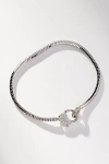 By Anthropologie Pavé Clasp Snake Chain Bracelet In Silver