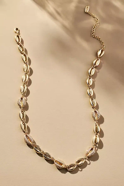 By Anthropologie Pavé Cowrie Shell Necklace In Gold