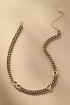 By Anthropologie Pavé Crystal Curb Chain Necklace