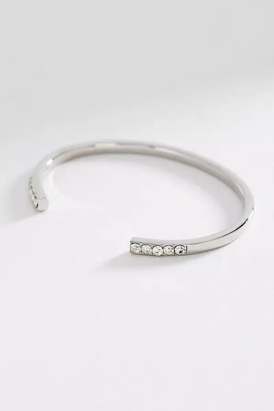 By Anthropologie Pavé Diamond Open Slim Bracelet In Silver