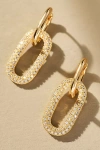 By Anthropologie Pavé Paperclip Link Huggie Earrings