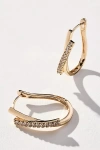 By Anthropologie Pavé Sculptural U-shaped Hoop Earrings