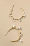 By Anthropologie Pavé Stone Hoop Earrings In Gold