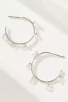 By Anthropologie Pavé Stone Hoop Earrings In Silver