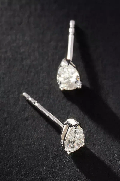 By Anthropologie Pear-cut Diamond Earrings In Silver