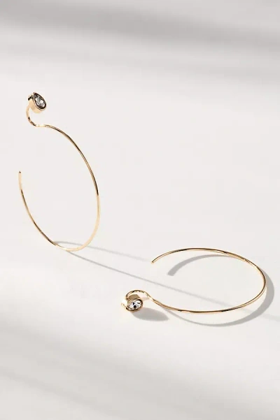 By Anthropologie Pear Sparkle Hoop Earrings