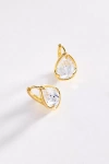 By Anthropologie Pear-cut Honey Crystal Hoop Earrings In Transparent