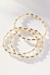 By Anthropologie Pearl Beaded Bracelets, Set Of 3 In Gold