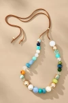 By Anthropologie Pearl Beaded Tie Necklace In Blue