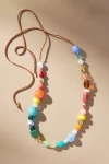 By Anthropologie Pearl Beaded Tie Necklace In Multicolor