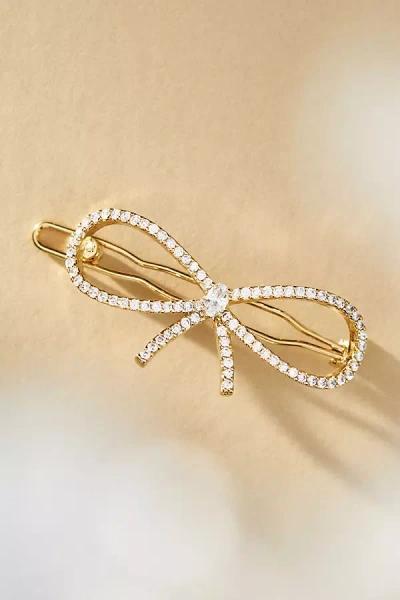 By Anthropologie Pearl Bow Hair Clip In Gold