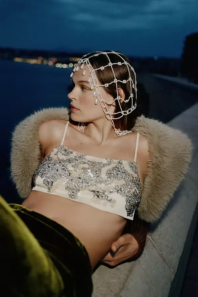 By Anthropologie Pearl Cage Hair Accessory In White