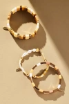 By Anthropologie Pearl Chicklet Bracelets, Set Of 3