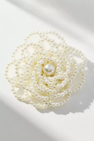 By Anthropologie Pearl Cluster Brooch In Gold