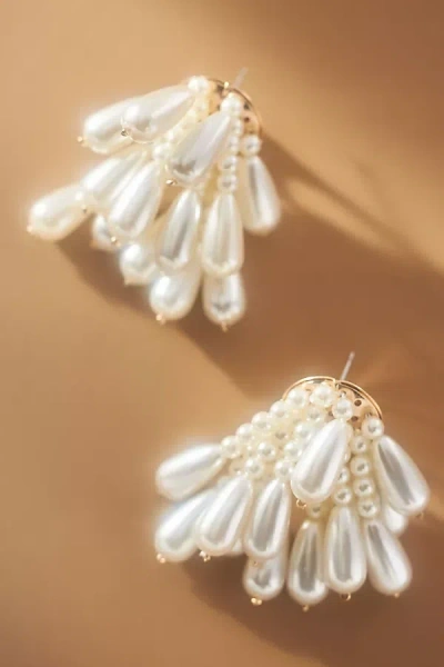 By Anthropologie Pearl Cluster Drop Earrings In White