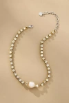 BY ANTHROPOLOGIE PEARL CRYSTAL CHAIN NECKLACE