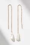 By Anthropologie Pearl Drop Threader Earrings In White