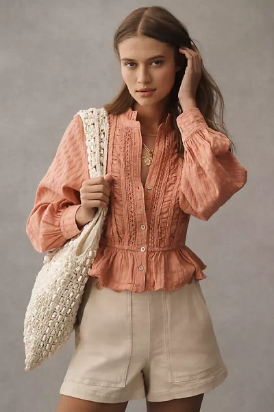By Anthropologie Pearl Embellished Slouchy Bag In White
