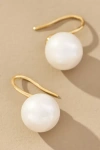 By Anthropologie Pearl Fishhook Earrings In Metallic