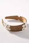 By Anthropologie Pearl Flower Raffia Headband