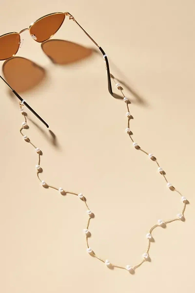 By Anthropologie Pearl Heart Sunglasses Chain In Gold