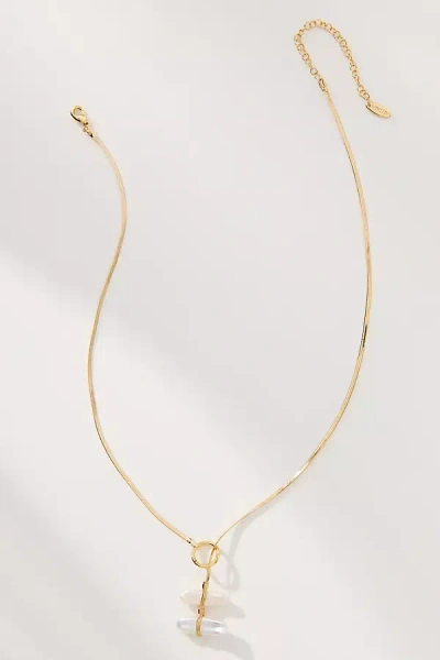 By Anthropologie Pearl Lariat Slider Necklace