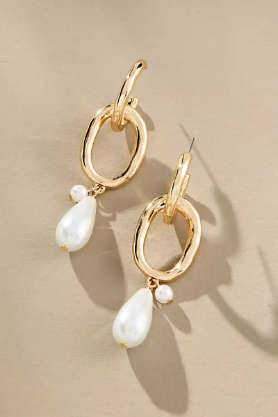 By Anthropologie Pearl Link Drop Earrings