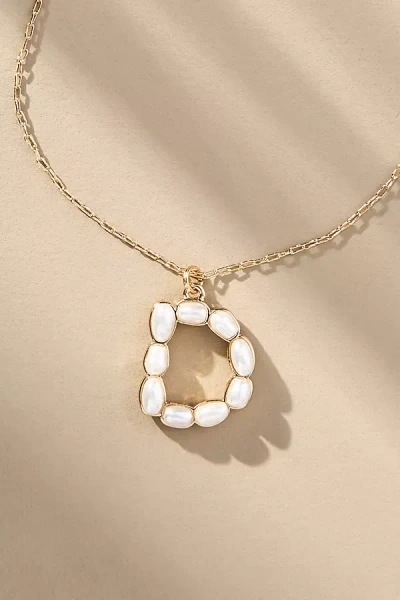 By Anthropologie Pearl Monogram Chain Necklace In Alphabet