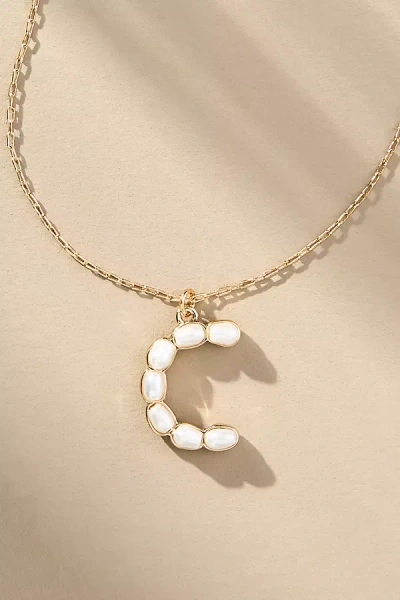 By Anthropologie Pearl Monogram Chain Necklace In Alphabet