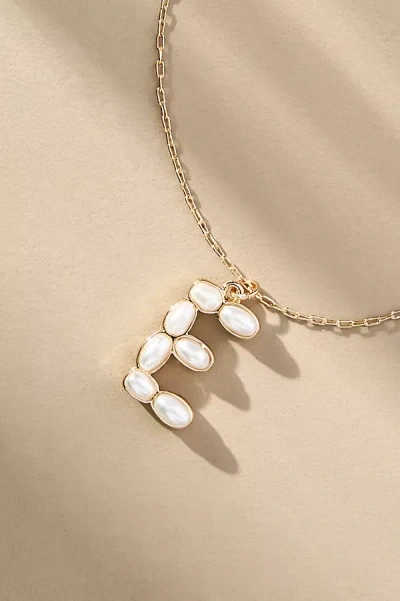 By Anthropologie Pearl Monogram Chain Necklace In Alphabet