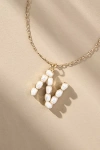 By Anthropologie Pearl Monogram Chain Necklace In Alphabet