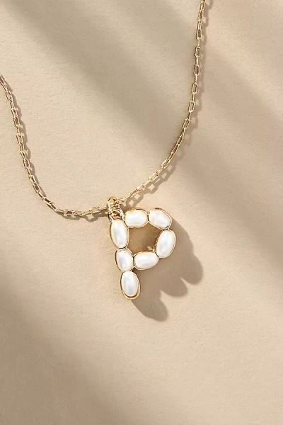 By Anthropologie Pearl Monogram Chain Necklace In Alphabet