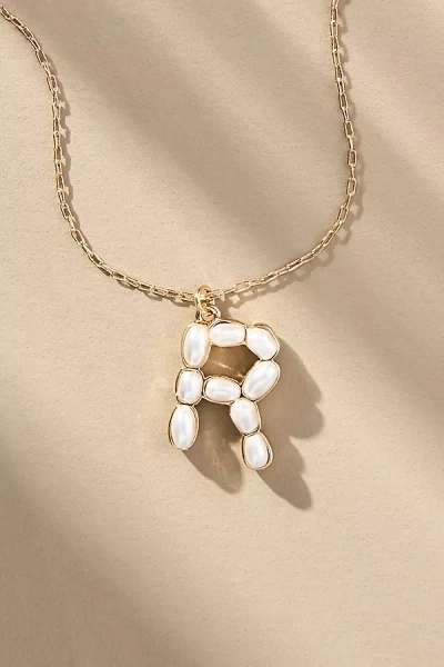 By Anthropologie Pearl Monogram Chain Necklace In Alphabet