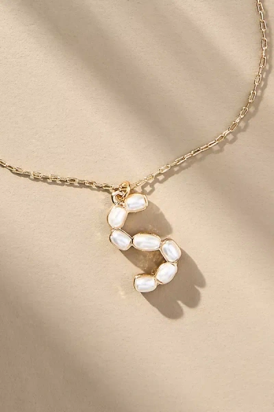 By Anthropologie Pearl Monogram Chain Necklace In Alphabet