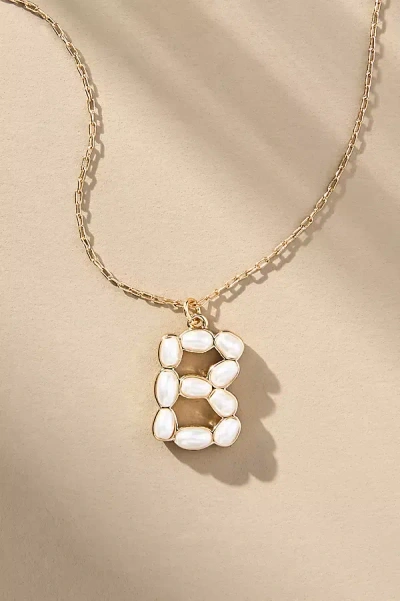 By Anthropologie Pearl Monogram Chain Necklace In Alphabet
