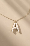 By Anthropologie Pearl Monogram Chain Necklace In Alphabet