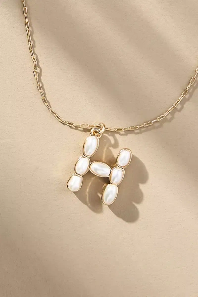 By Anthropologie Pearl Monogram Chain Necklace In Alphabet