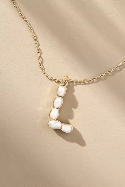 By Anthropologie Pearl Monogram Chain Necklace In Alphabet