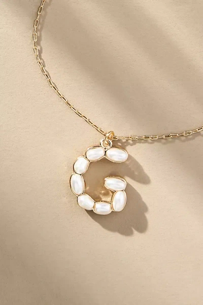 By Anthropologie Pearl Monogram Chain Necklace In Alphabet