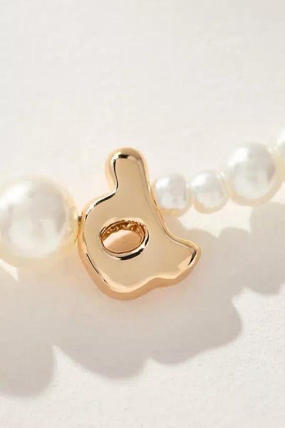 By Anthropologie Pearl Monogram Necklace