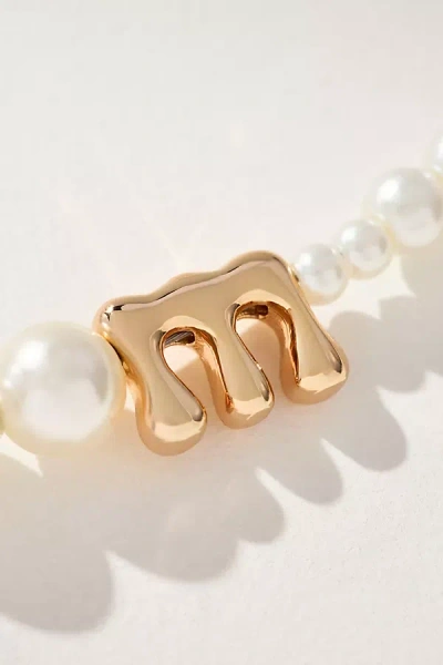 By Anthropologie Pearl Monogram Necklace
