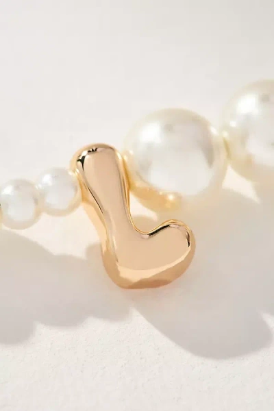 By Anthropologie Pearl Monogram Necklace