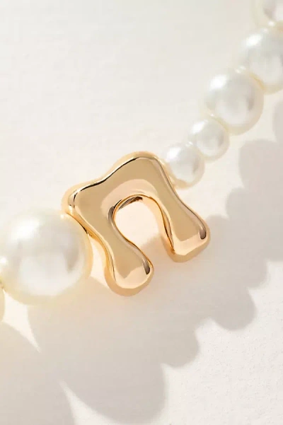 By Anthropologie Pearl Monogram Necklace